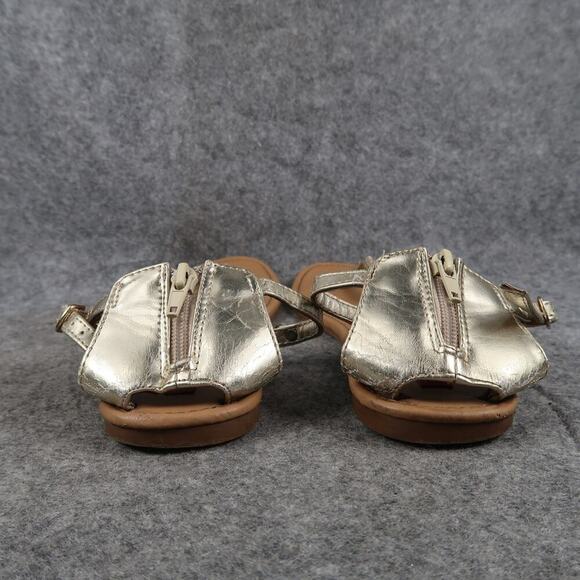 Union Bay Shoes Womens 7 Sandals Flat Thong Embellished Strap Heel Zip Metallic - Picture 5 of 10